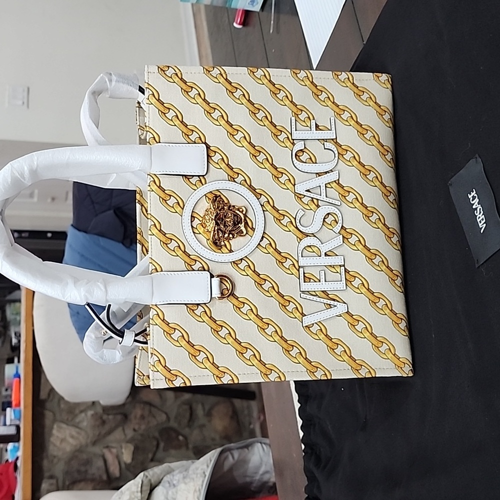 Cream with Gold Detail Versace Purse